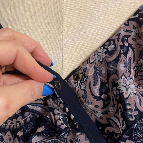 SUNDRESS blouson sundress Ruffled belted high low, casual vintage paisley Small - Picture 5 of 17